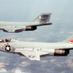 A pair of two-seat F-101B interceptors belonging to the New York Air National Guard’s 136th Fighter Interceptor Squadron in 1981. (US Air Force)